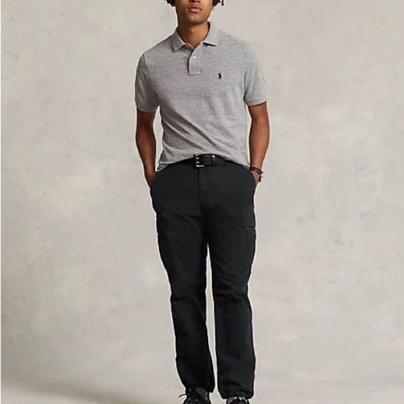 Polo Ralph Lauren Iconic Mesh Polo Shirt Grey Slim fit LG NWT‎ IN PACKAGING - Picture 3 of 8